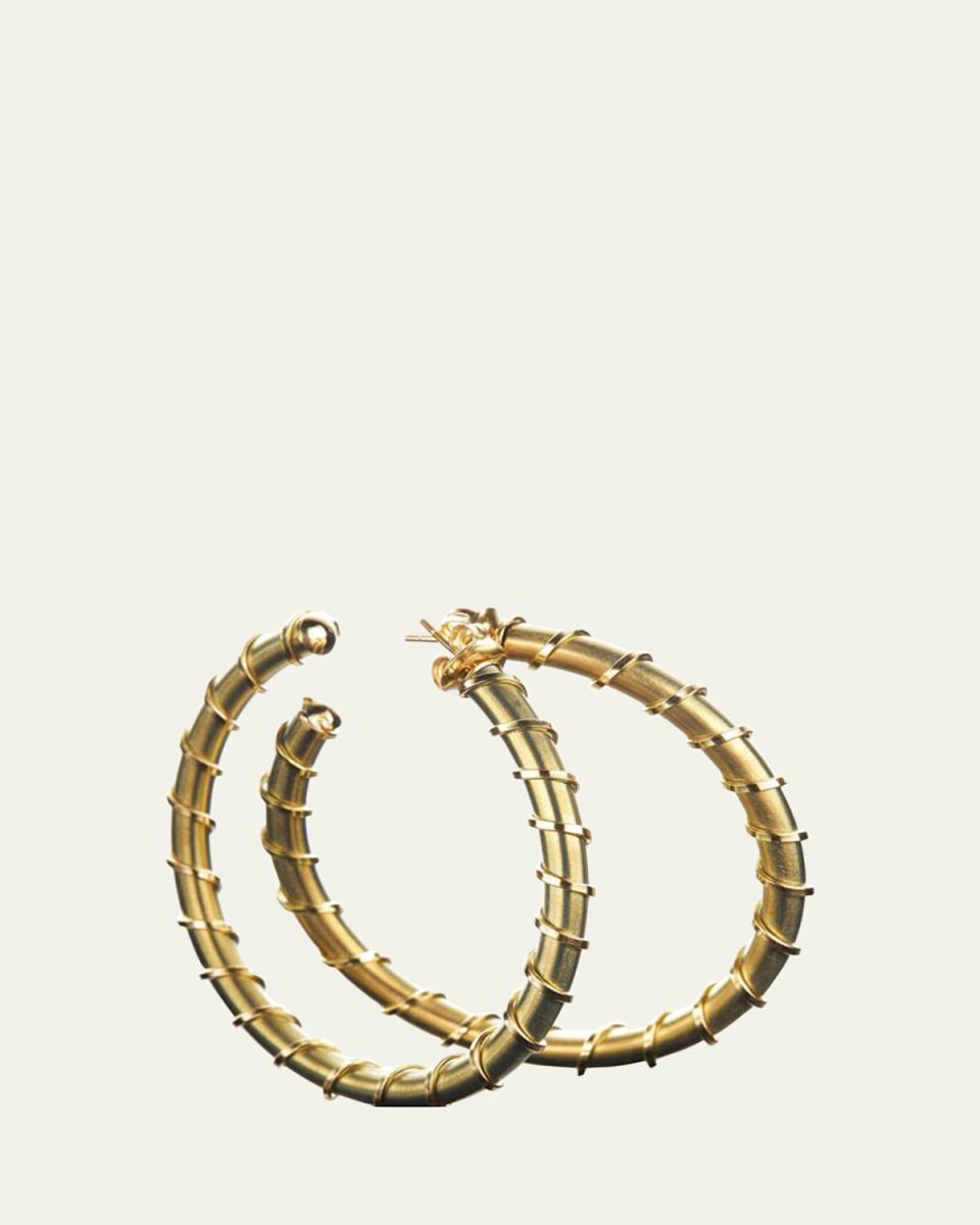 18K Yellow Gold Wrapped Large Hoop Earrings